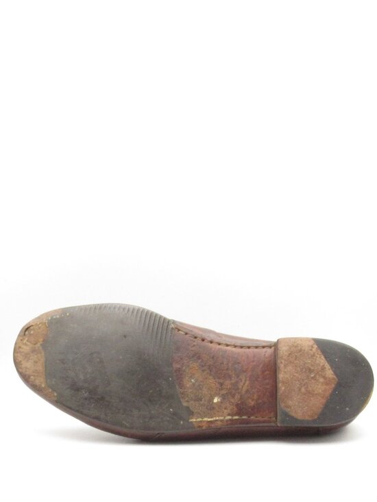 Vintage FootJoy Brown Leather Woven Penny Loafers Size 10 D Made in USA 79726